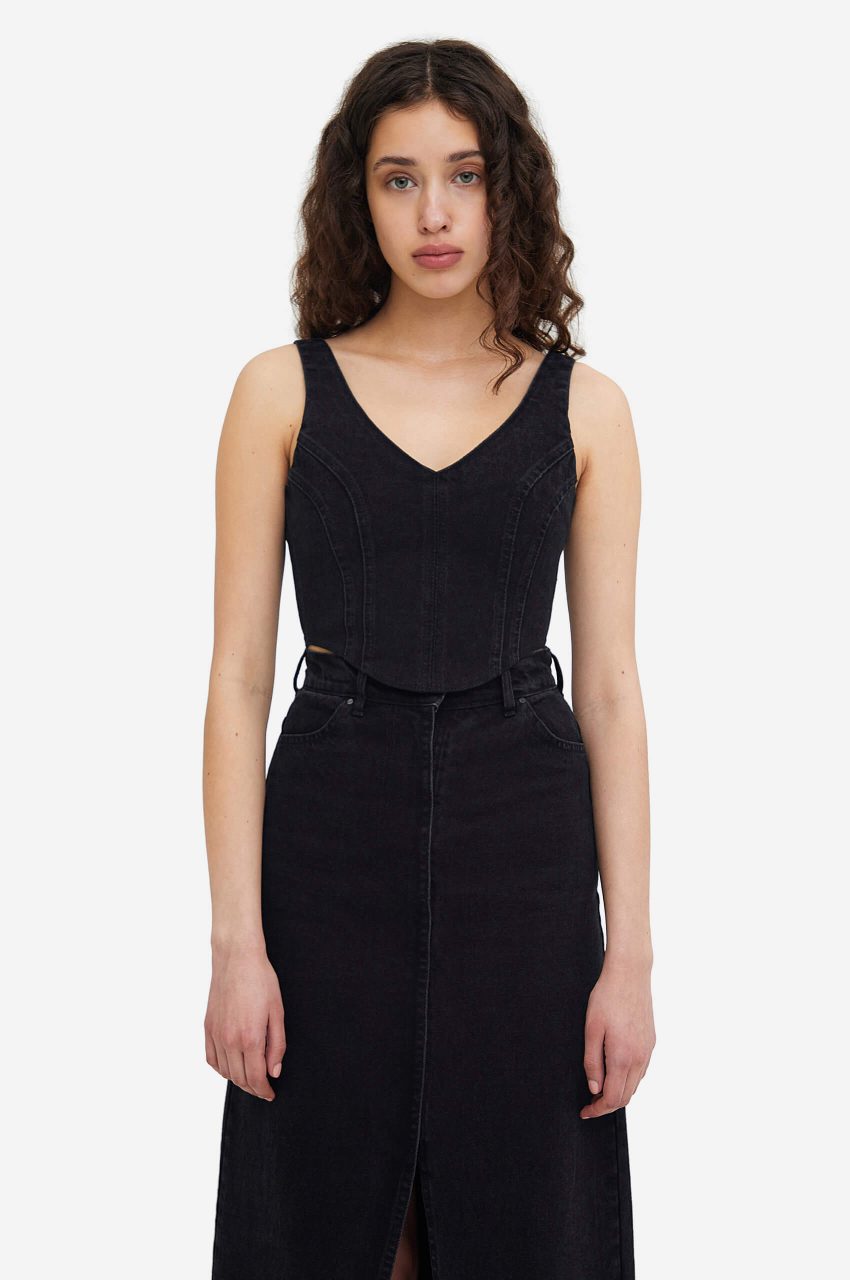 Rebel Denim Corset in Black - фото 2