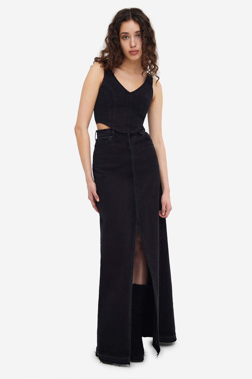 Rebel Denim Corset in Black - фото 1