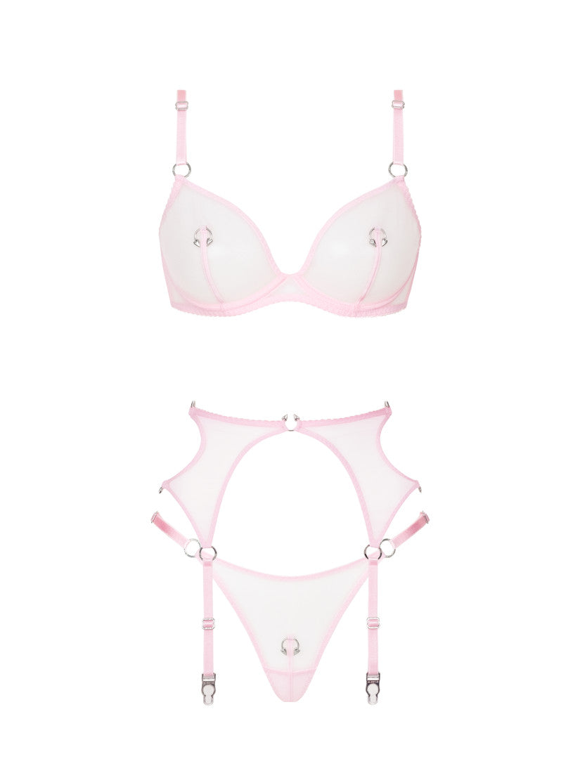 PINK SILVER PIERCING WITH BELT