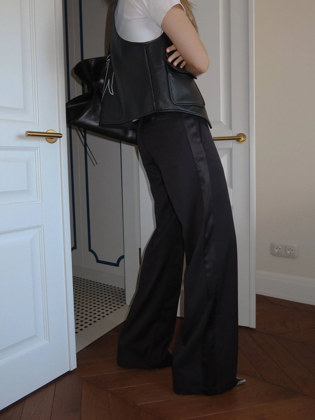Брюки с сатиновими вставками – Silk Shadow Pants - фото 2