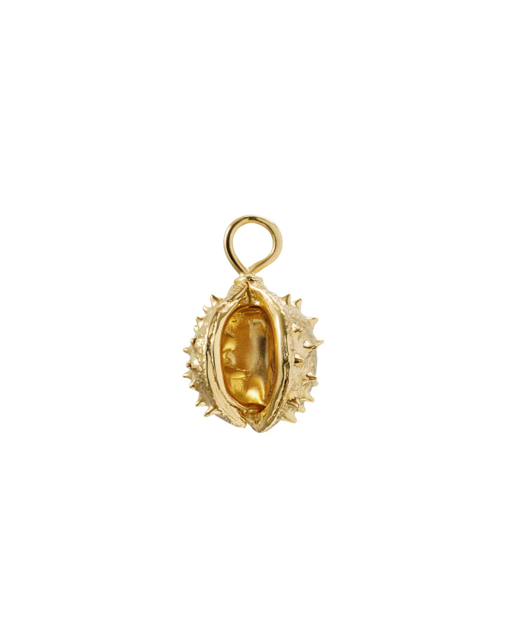 K27 Open Pendant Chestnut made of brass covered with 24 carat gold plating / diameter 15 mm
