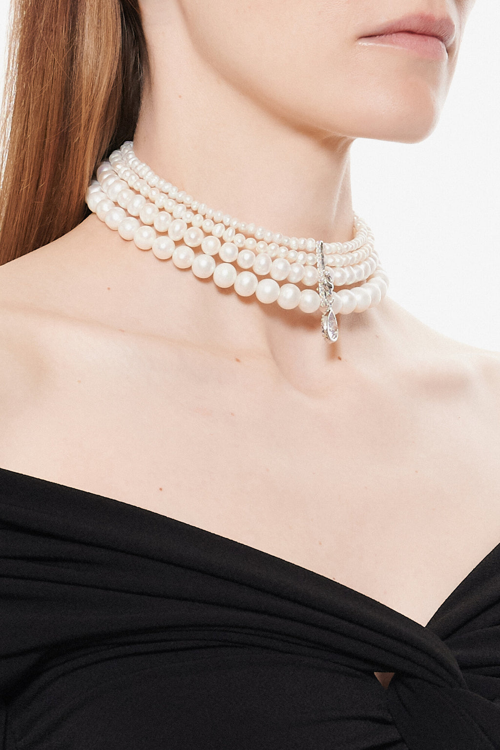 "PARIS" NATURAL PEARLS CHOKER WITH DROP PENDANT - фото 12