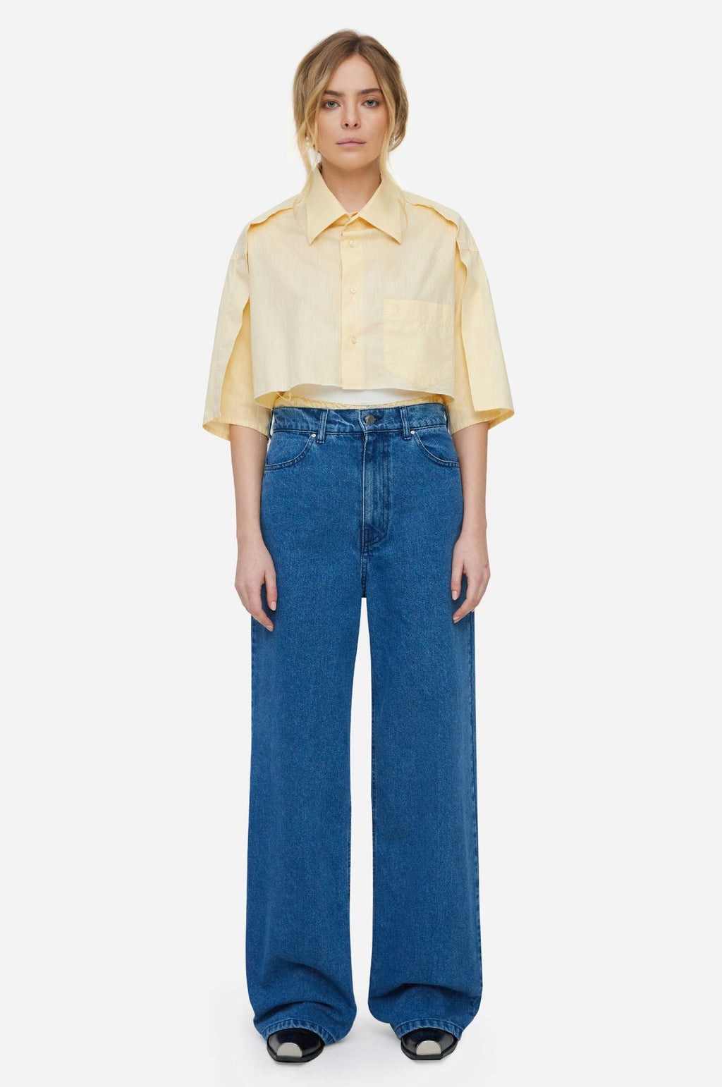 Blue Wide Leg Jeans - фото 11