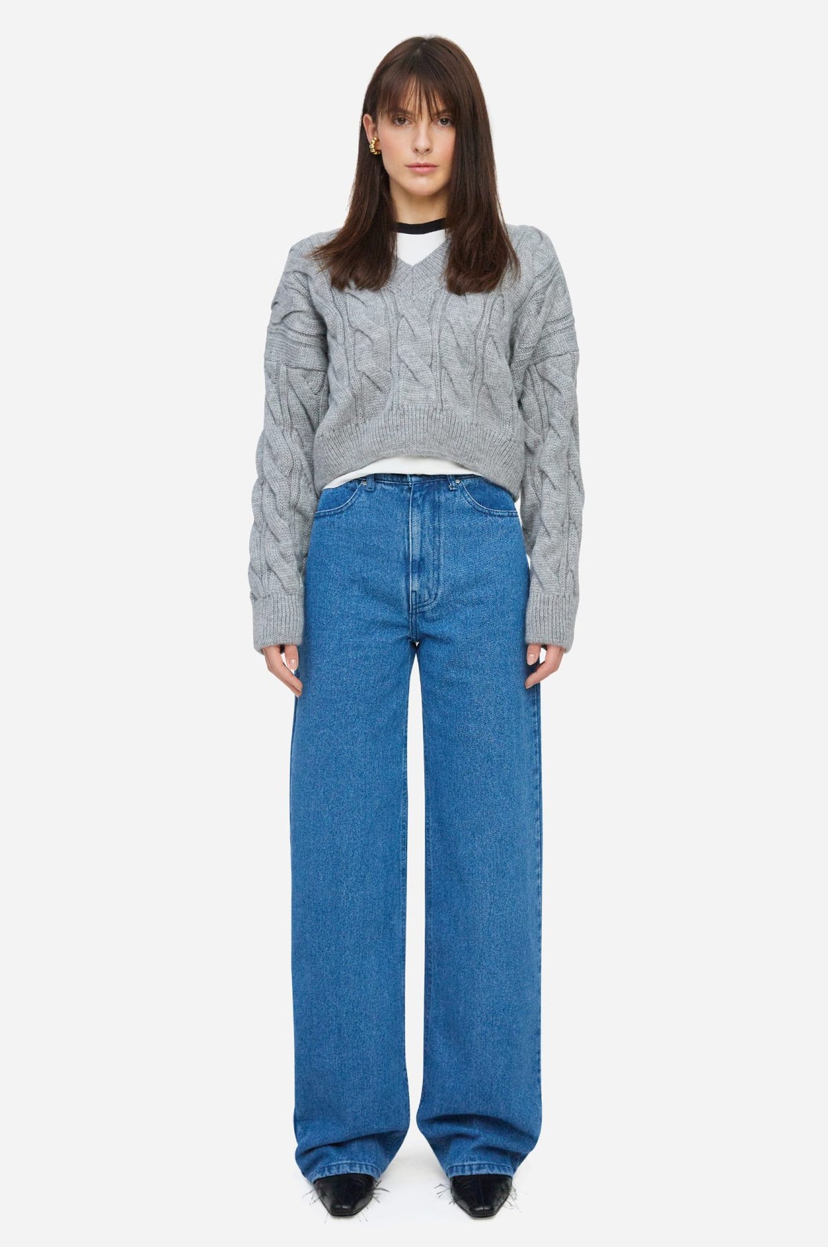 Blue Wide Leg Jeans - фото 1