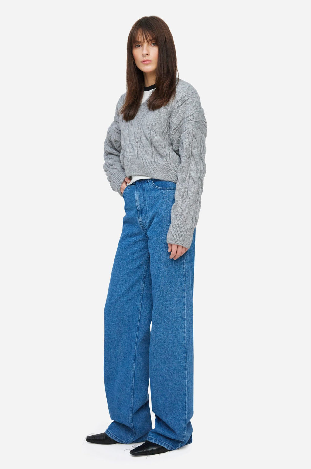 Blue Wide Leg Jeans - фото 2
