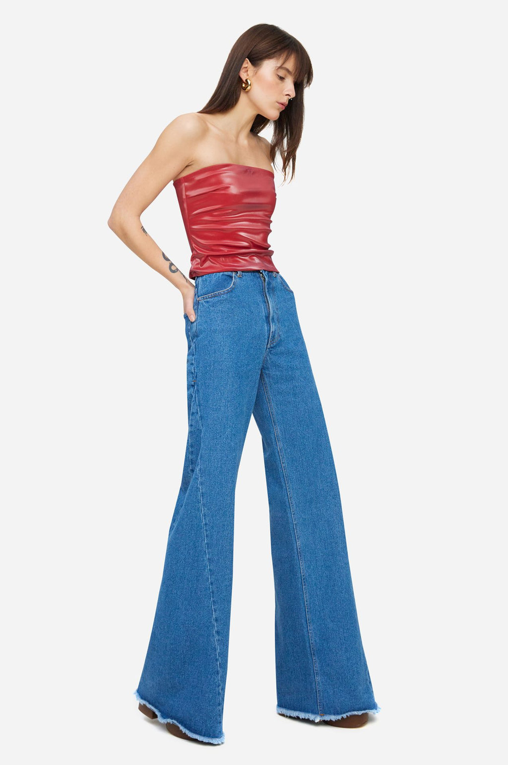 Blue Flared Jeans - фото 4