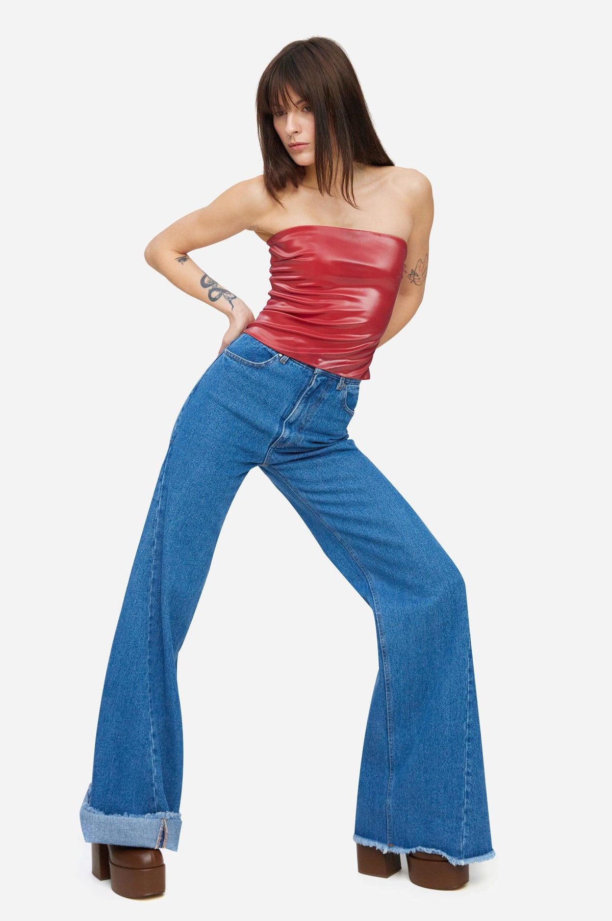 Blue Flared Jeans - фото 5