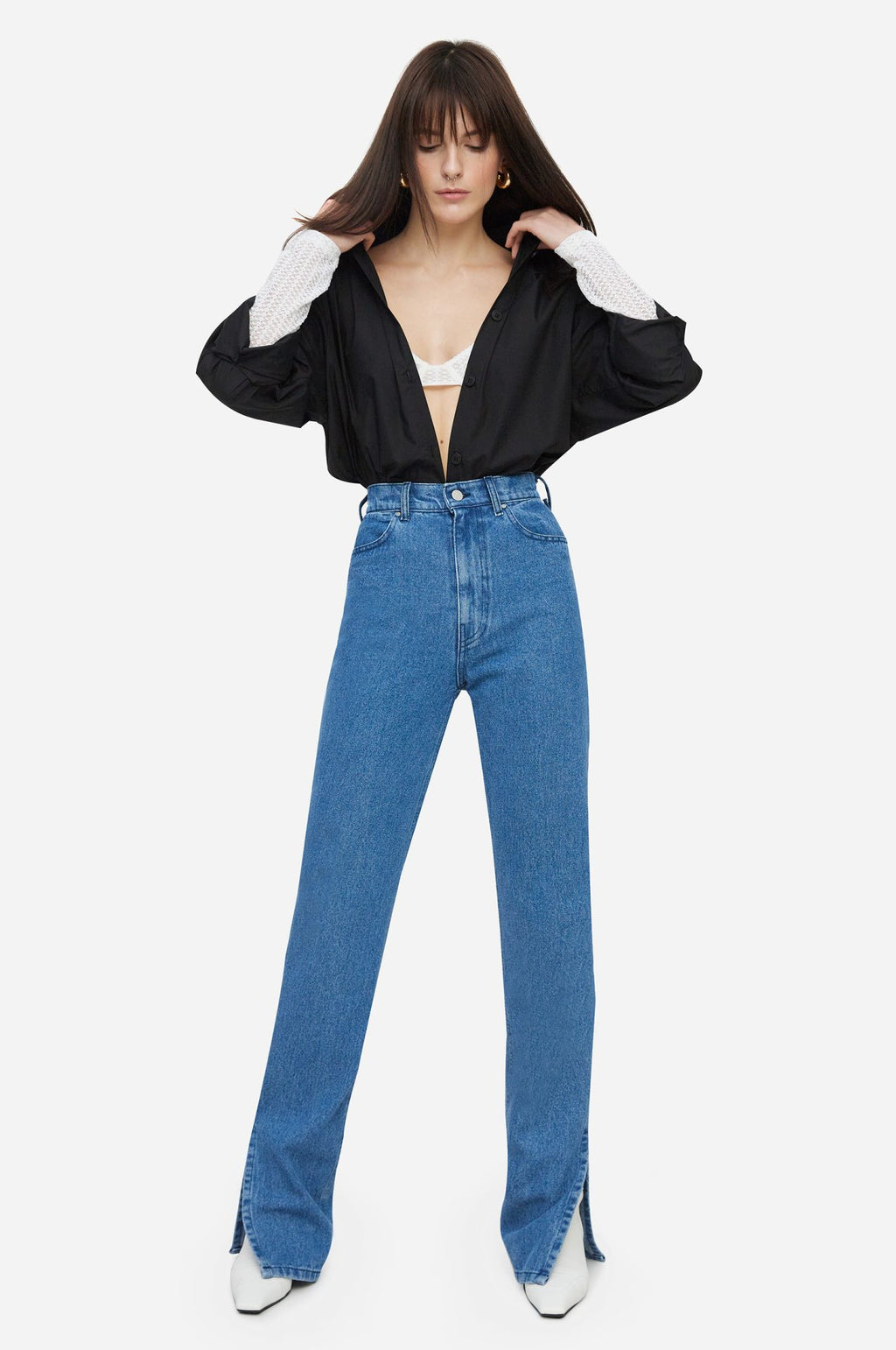 Blue Jeans With Cuts - фото 4