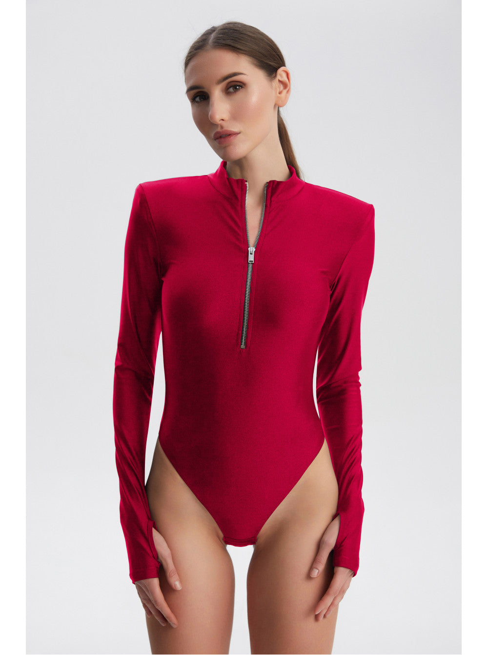 LA MARE brown bodysuit with zipper