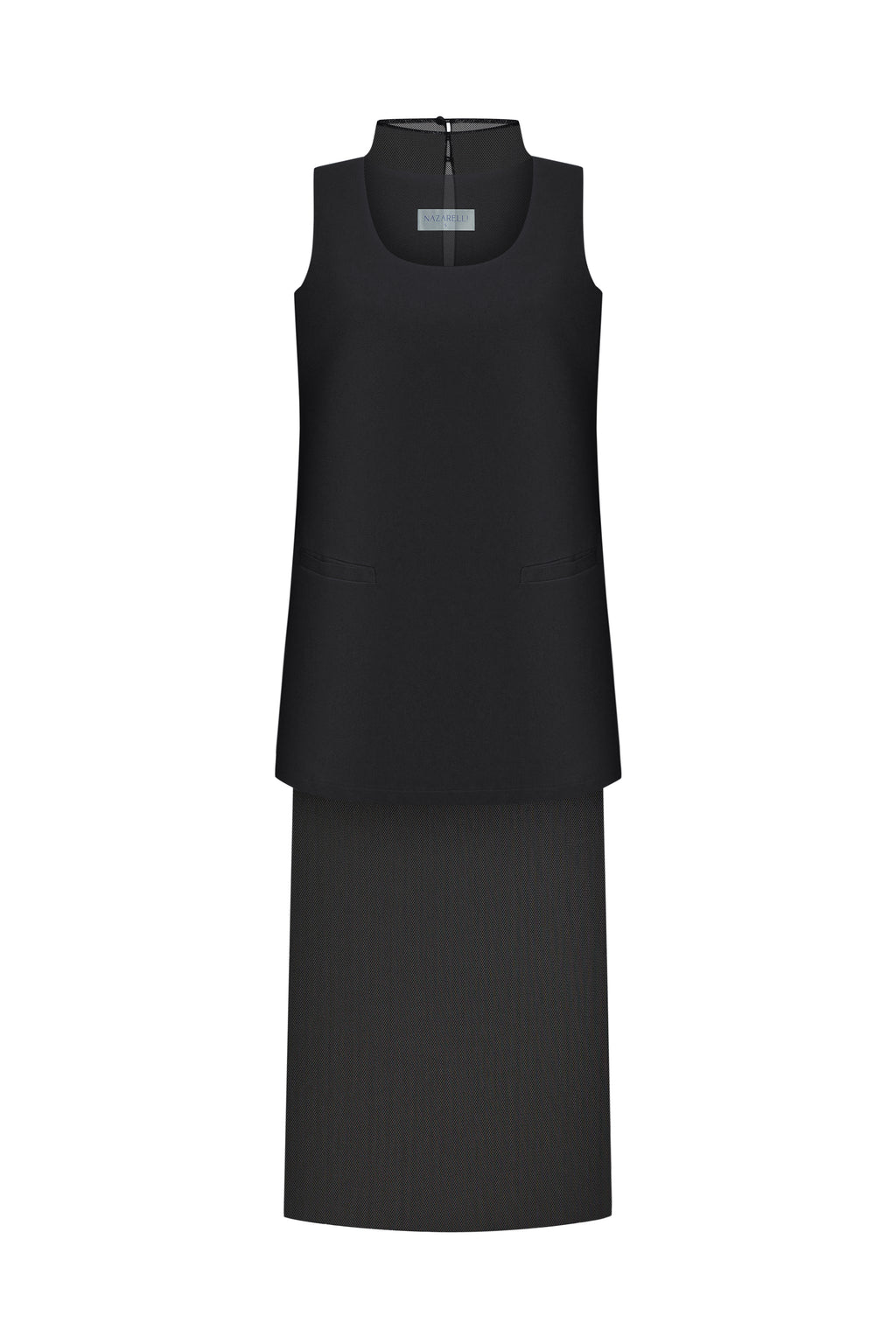 Dress with tunic and mesh