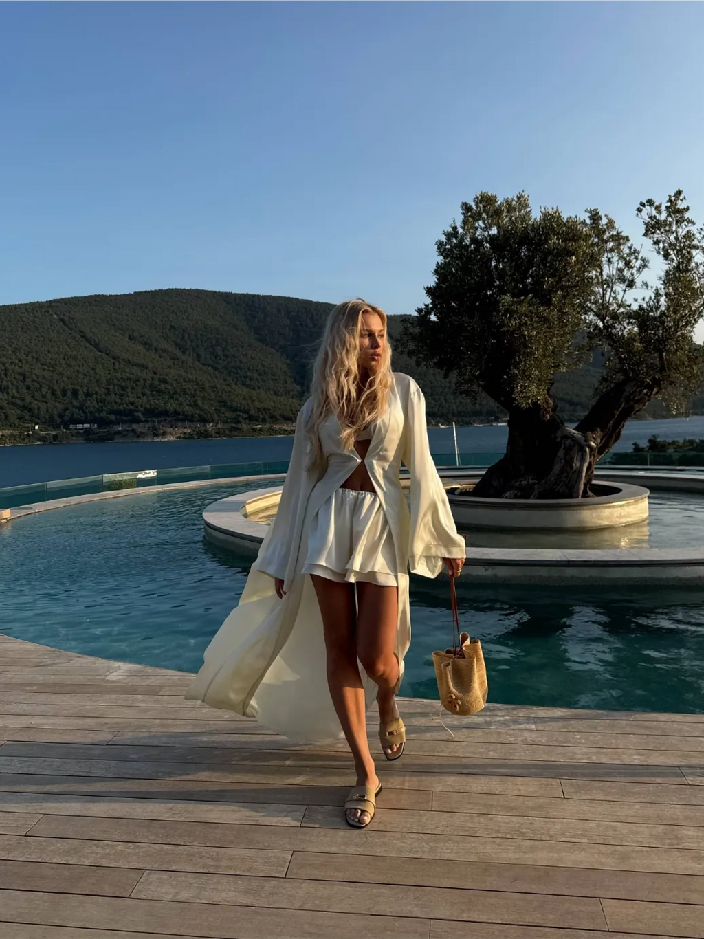 Long satin robe