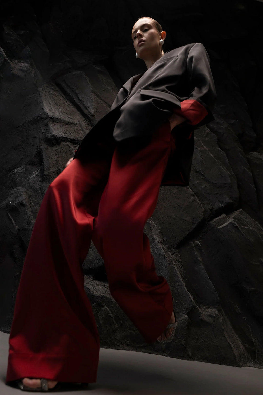 Брюки атласні