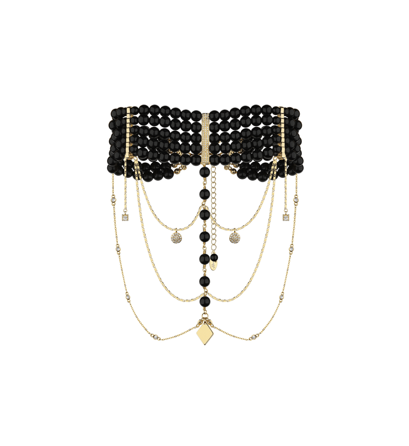 Grains De Verre "INNOCENT CLASSIC" Necklace Black With Silver