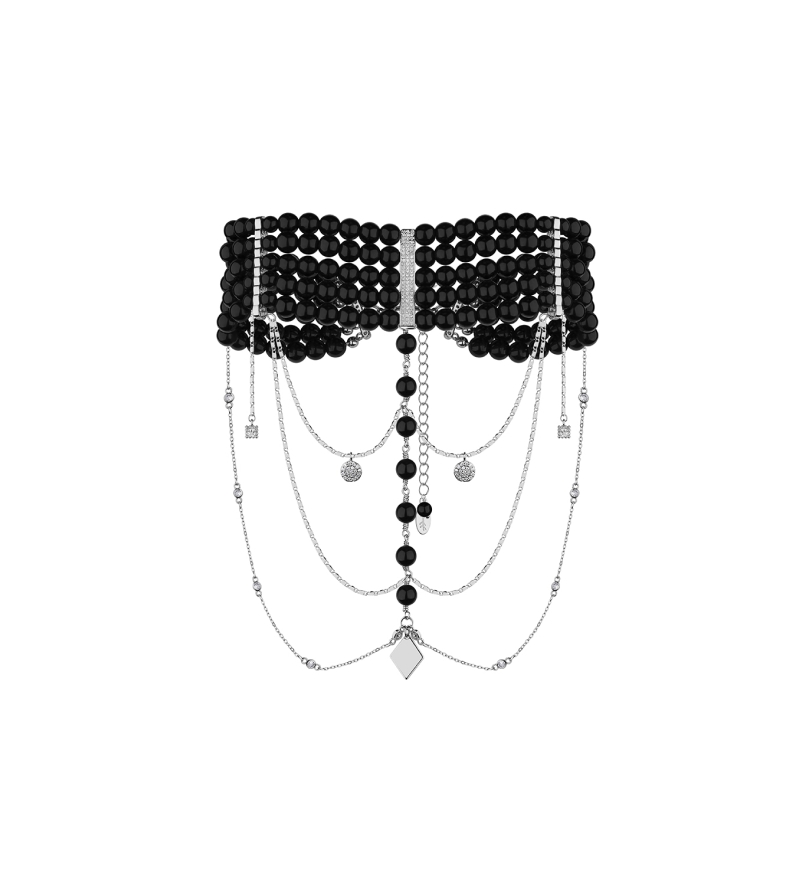 Намисто Grains De Verre "INNOCENT CLASSIC" Black With Silver