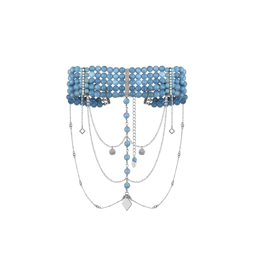 Намисто Grains De Verre "INNOCENT CLASSIC" Blue With Silver