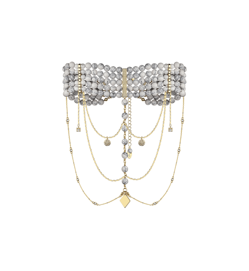 Намисто Grains De Verre "INNOCENT CLASSIC" Marble With Gold
