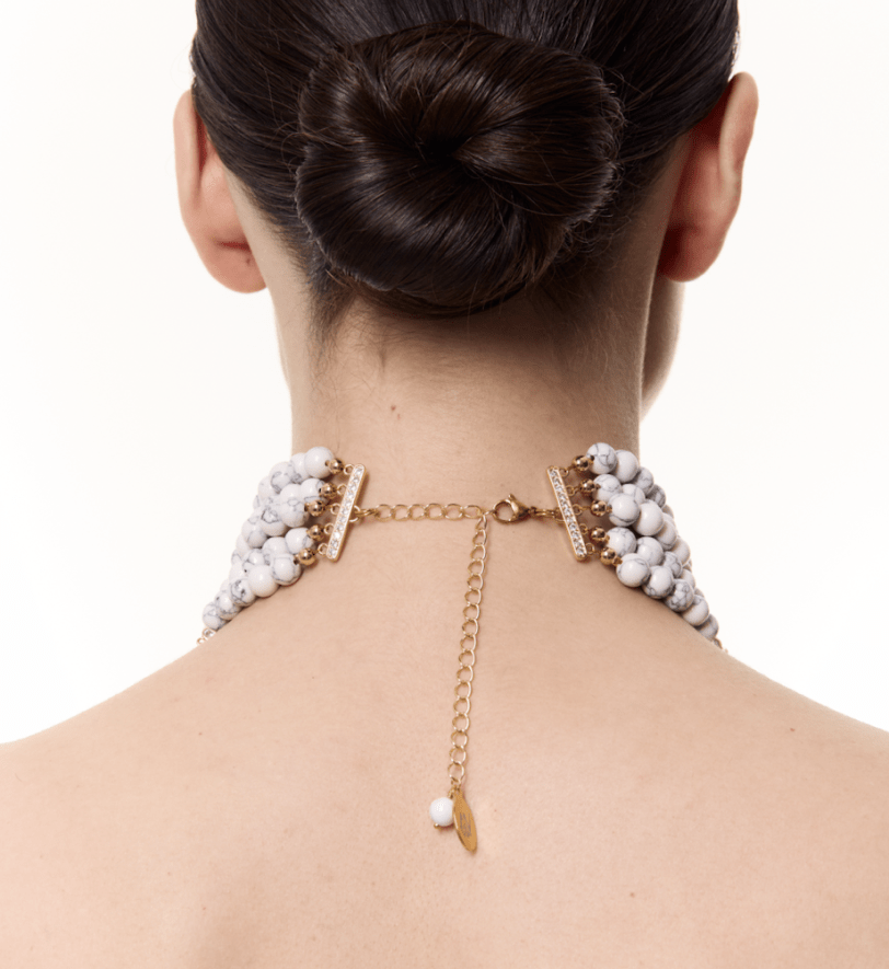 Намисто Grains De Verre "INNOCENT CLASSIC" Marble With Gold