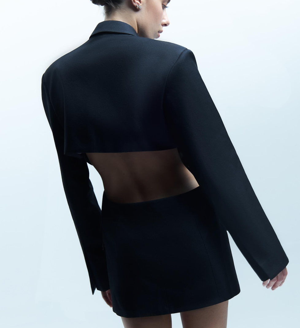 open back jacket dress Lanvin - Paper And Viscose Open-Back Jacket For Women - Mandarin
