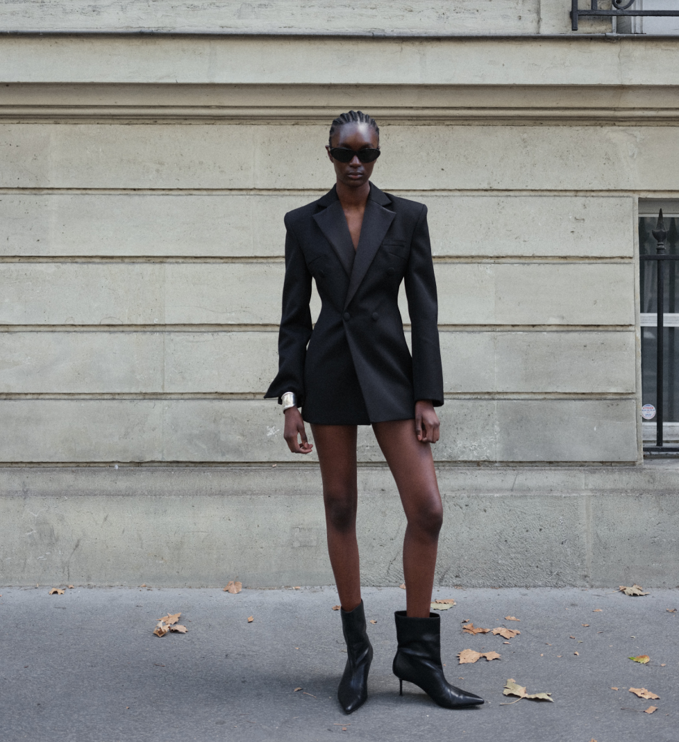 Сукня-піджак HAVRY з атласним лацканом black