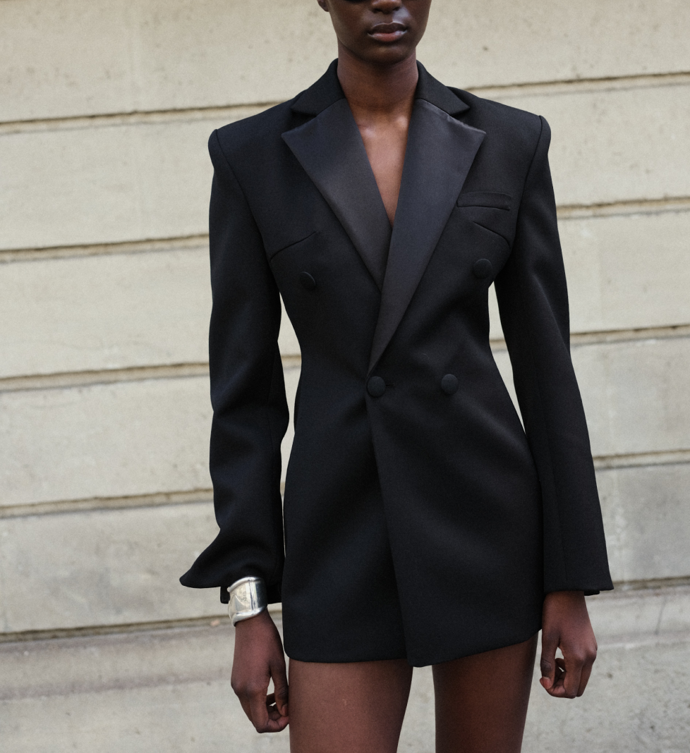 Сукня-піджак HAVRY з атласним лацканом black