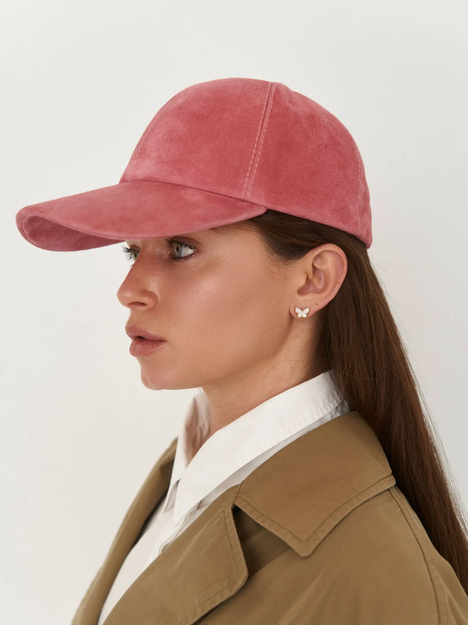HOOPS cap made of genuine suede with Italian fittings peony