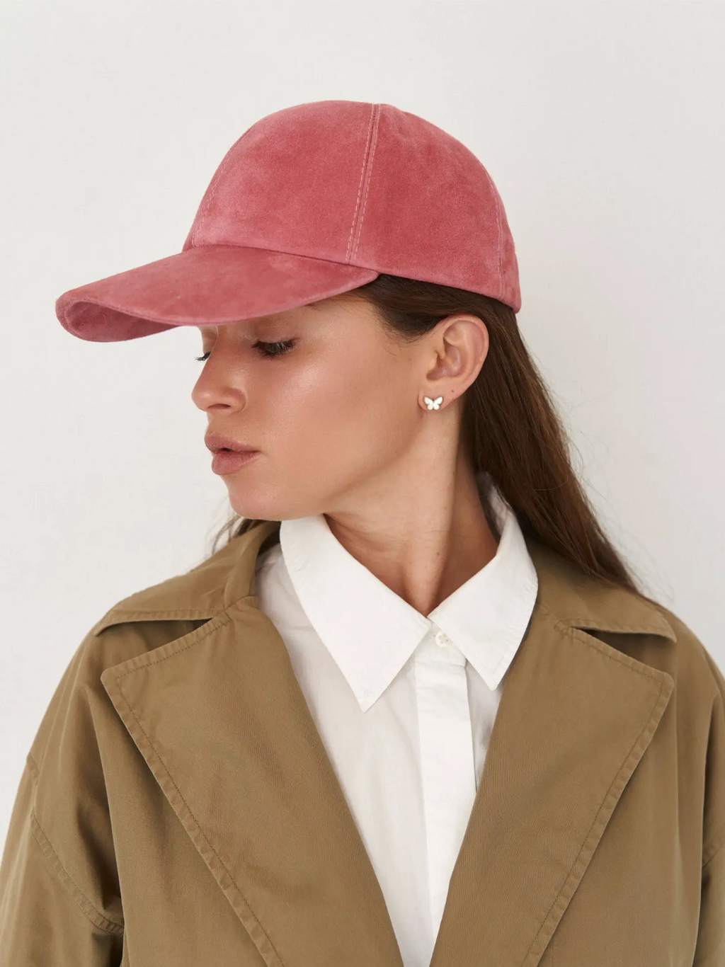 HOOPS cap made of genuine suede with Italian fittings peony