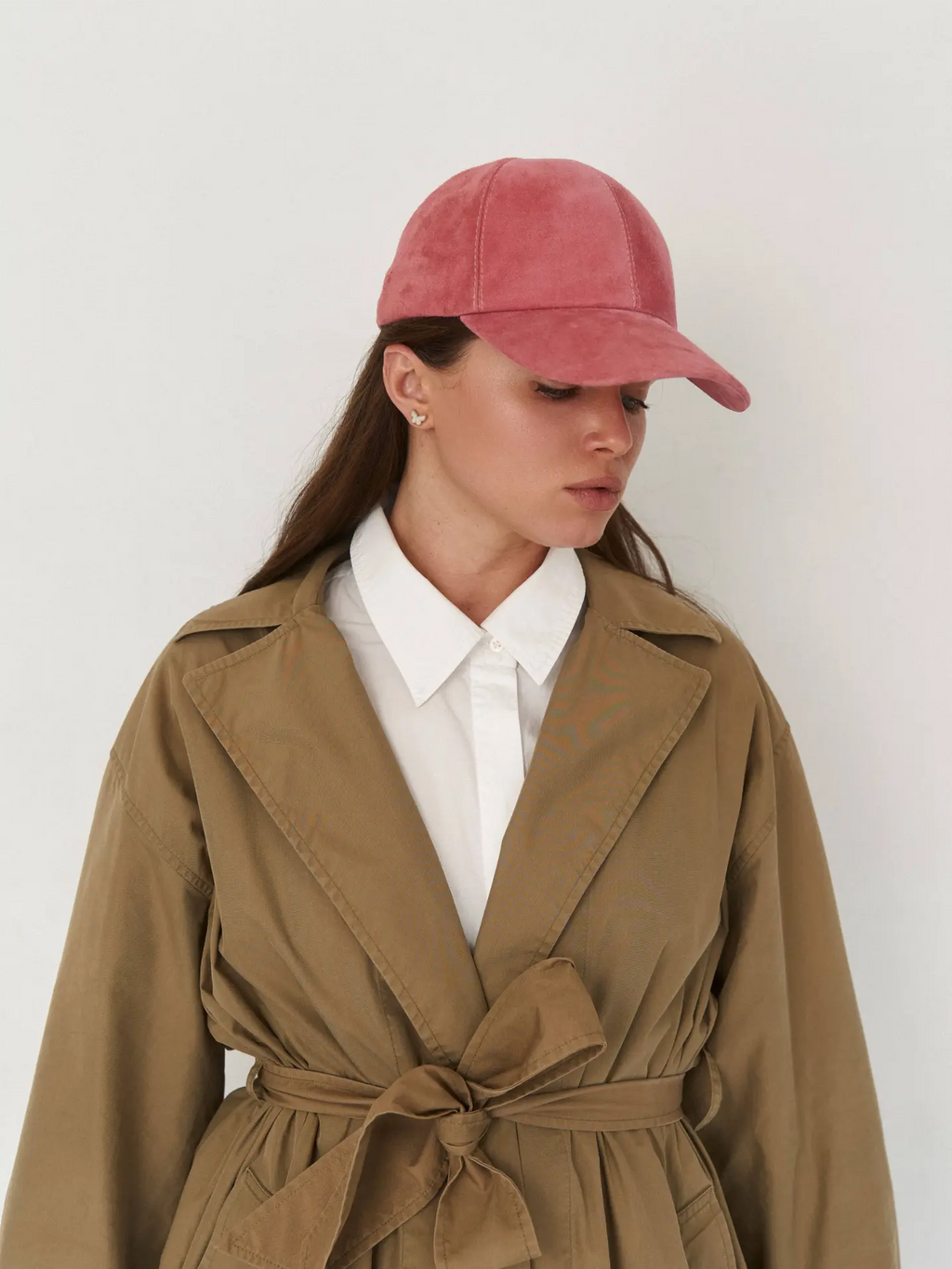HOOPS cap made of genuine suede with Italian fittings peony