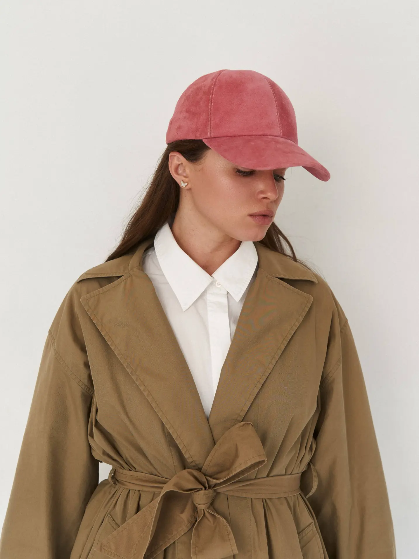 HOOPS cap made of genuine suede with Italian fittings peony