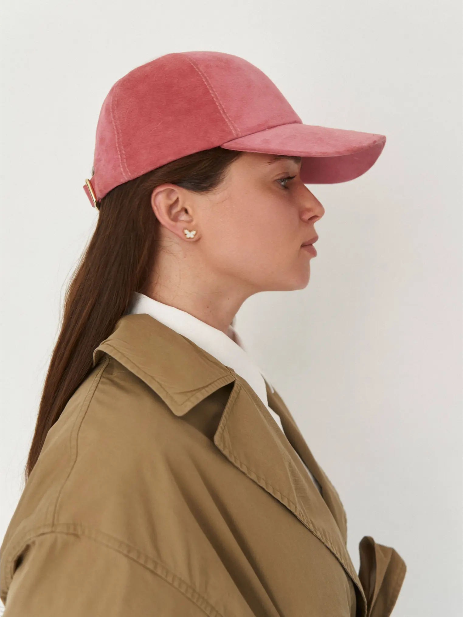 HOOPS cap made of genuine suede with Italian fittings peony