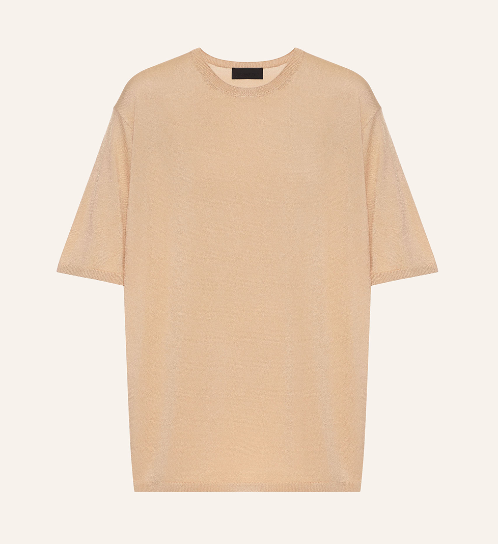 Трикотажна бежева футболка Katerina Kvit з віскози