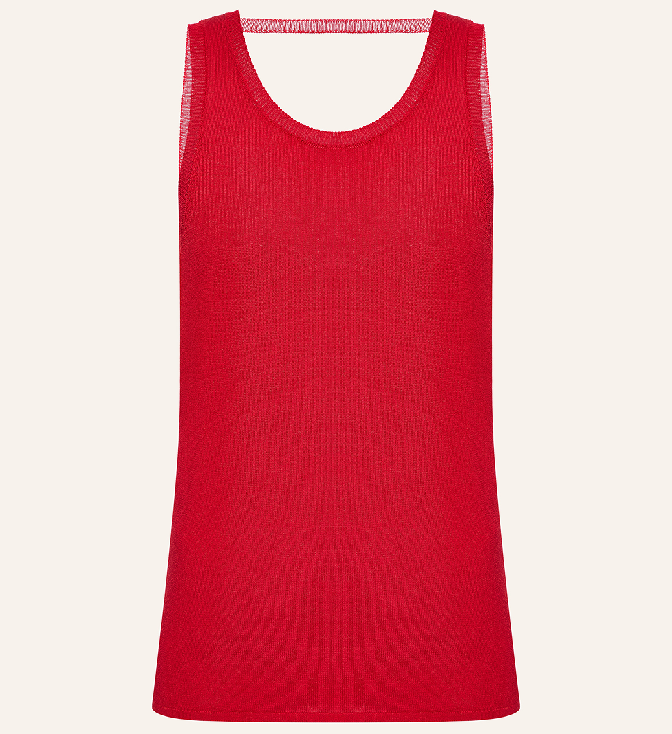 Трикотажна майка Katerina Kvit з відкритою спиною червона