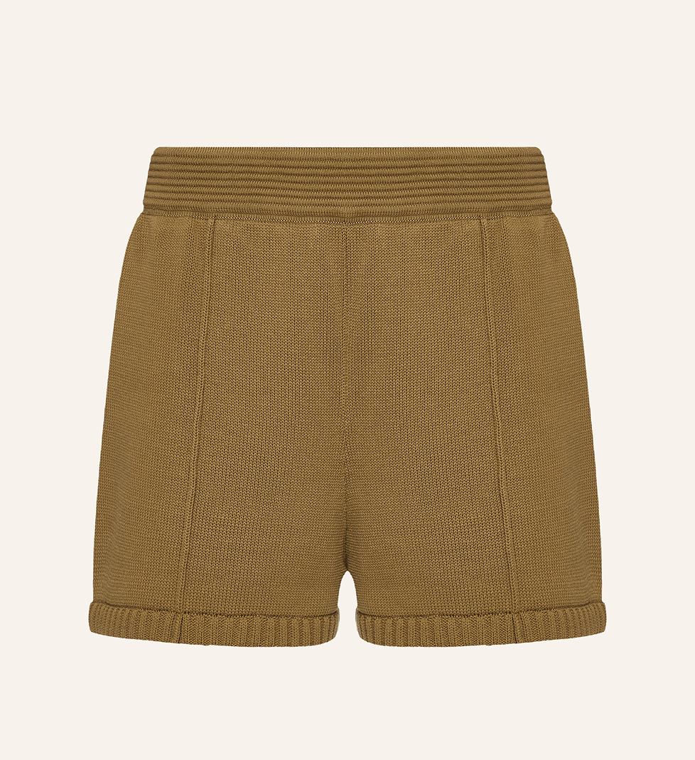 Трикотажні бежеві шорти Katerina Kvit з бавовни