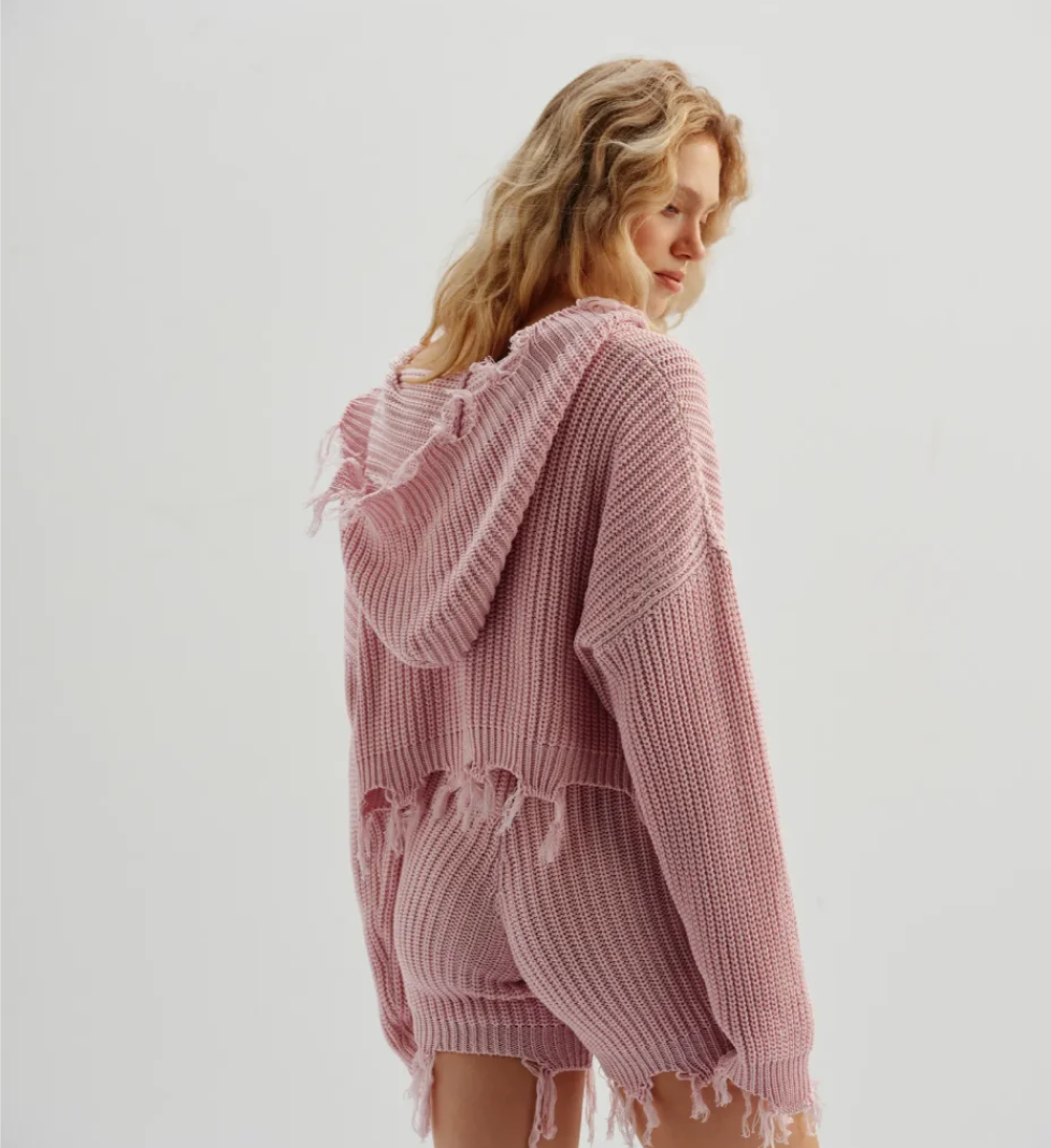 Трикотажний літній костюм 044 GARDEN з шортами pink