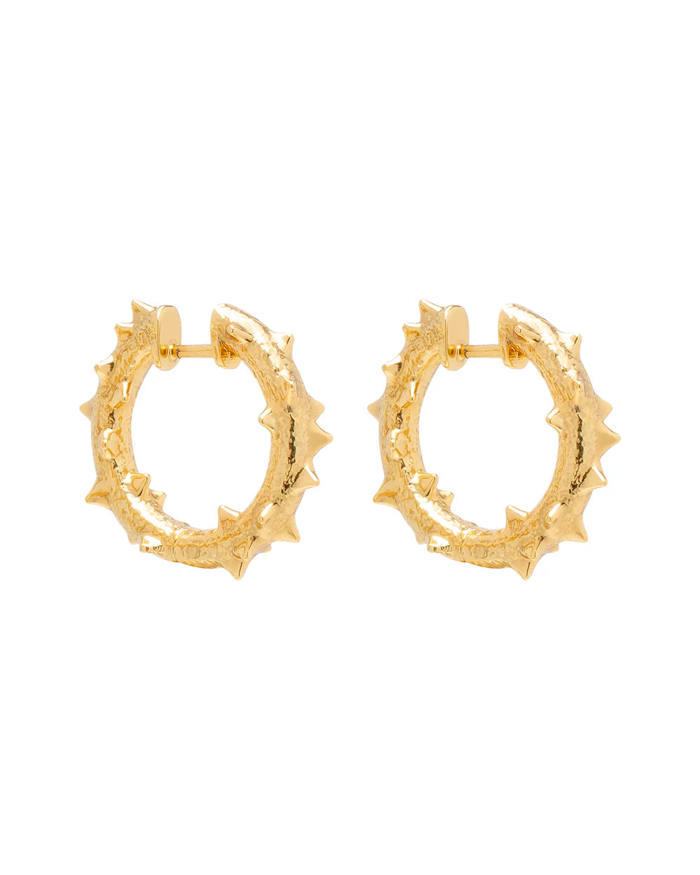 K15 Chestnut hoop earrings made of brass covered with 24 carat gold plating / diameter 20 mm