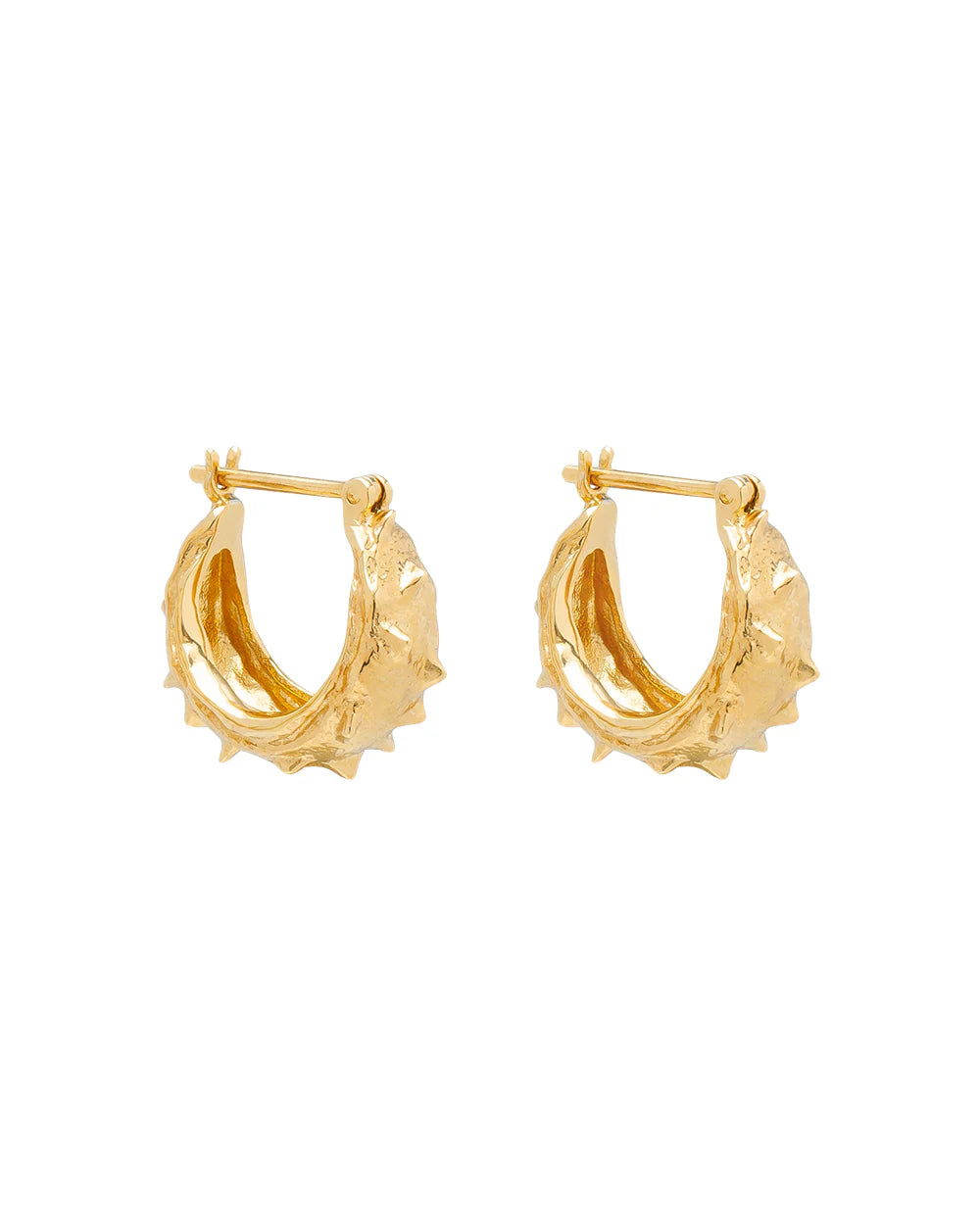 K17 Chestnut skin earrings made of brass covered with 24 carat gold plating