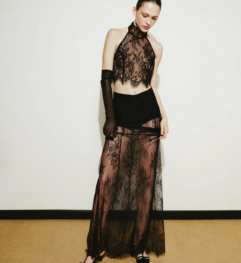 Спідниця LILI MAGER мереживна з шортами black