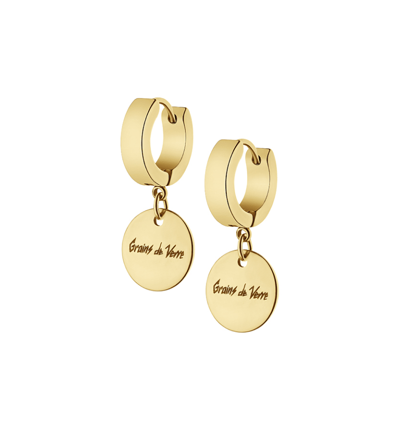 Сережки Grains De Verre "LOGO" Gold