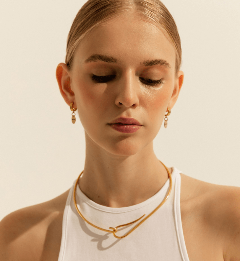 Сережки Grains De Verre "LOGO" Gold