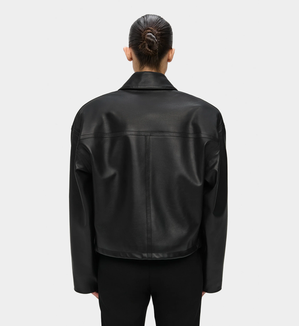 Укорочена шкіряна куртка KULAKOVSKY LUCA black