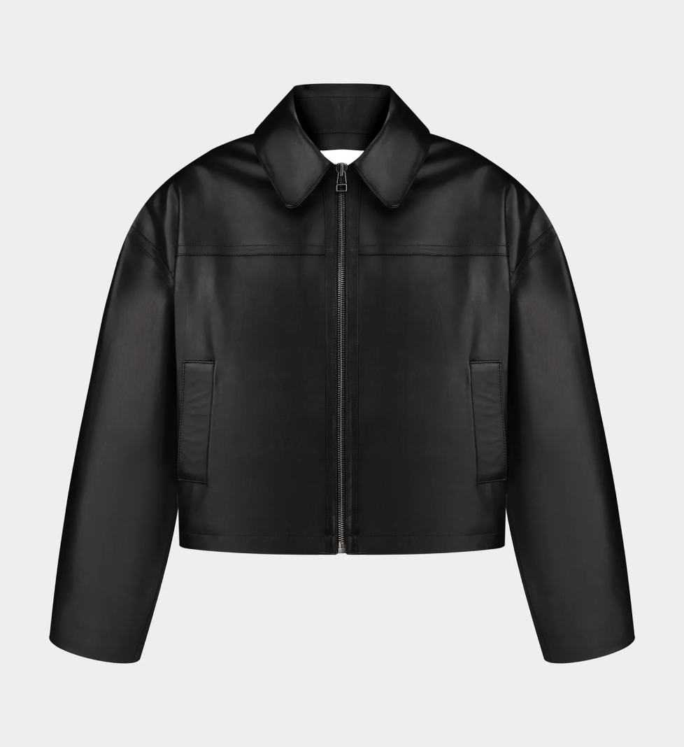 Укорочена шкіряна куртка KULAKOVSKY LUCA black