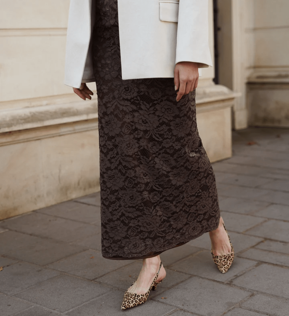 Спідниця KRISTINA LAPTSO мереживна brown