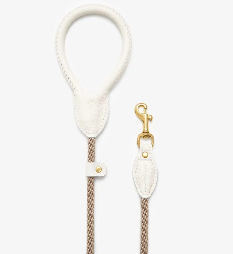 Повідець CHOUCHOU шкіряний для собак "Caviar" білий