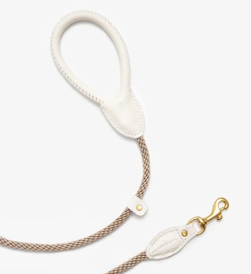 Повідець CHOUCHOU шкіряний для собак "Caviar" білий