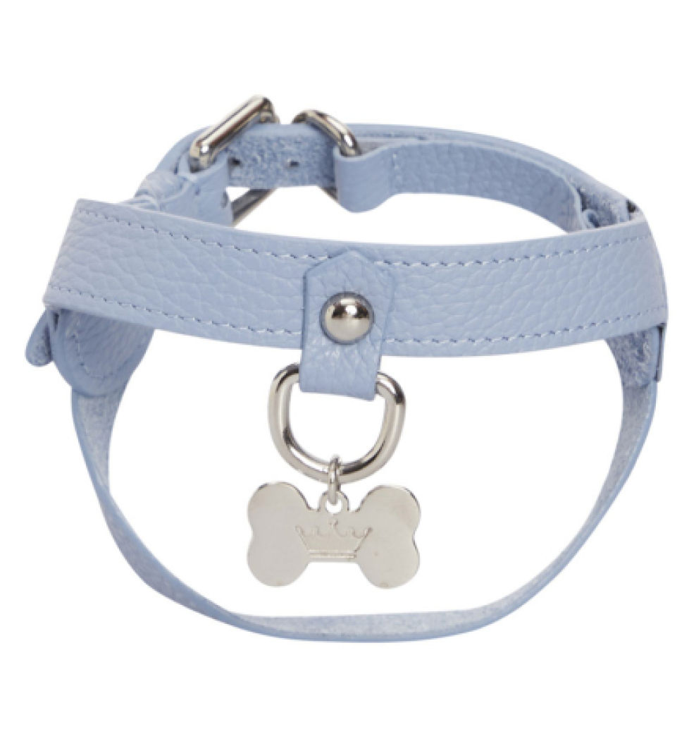 Шлейка MALTIPOO Шкіряна Light Blue