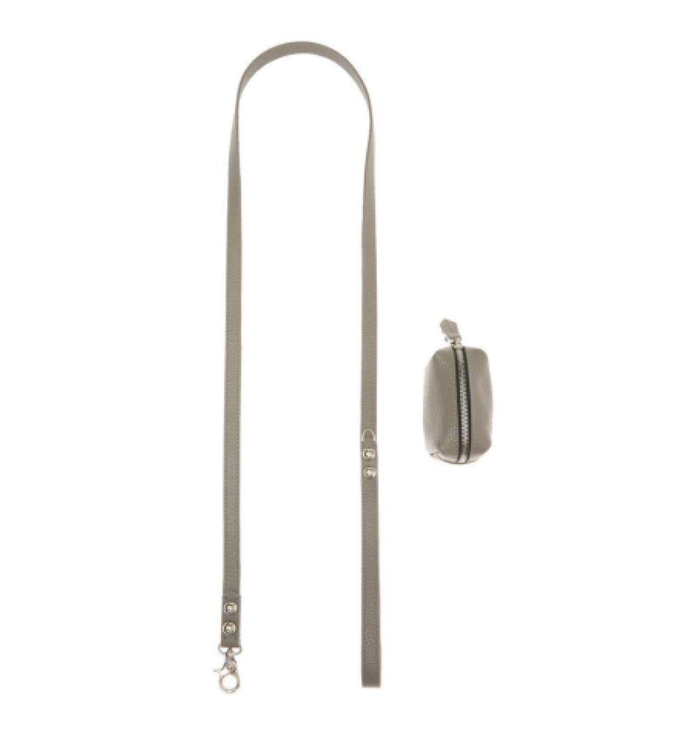 Повідець шкіряний MALTIPOO з сумкою Grey