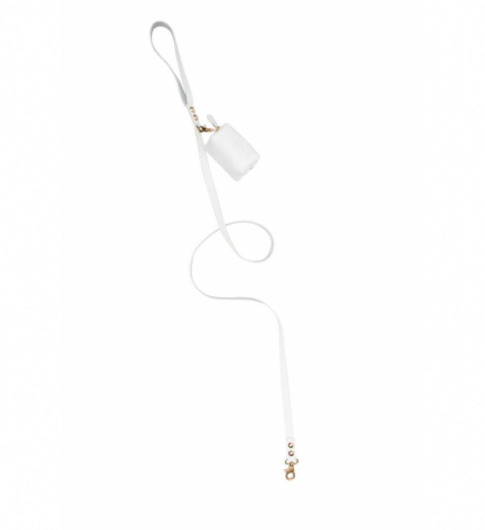 Повідець шкіряний MALTIPOO з сумкою White