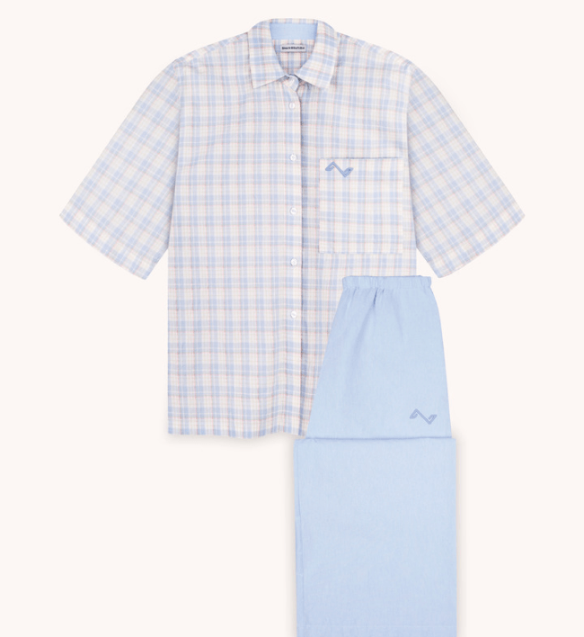 Світло-блакитний піжамний костюм з штанами BlackSeaTribe Лев світло-блакитний