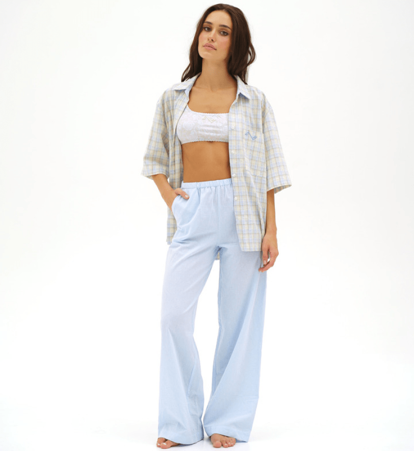 Світло-блакитний піжамний костюм з штанами BlackSeaTribe Лев світло-блакитний