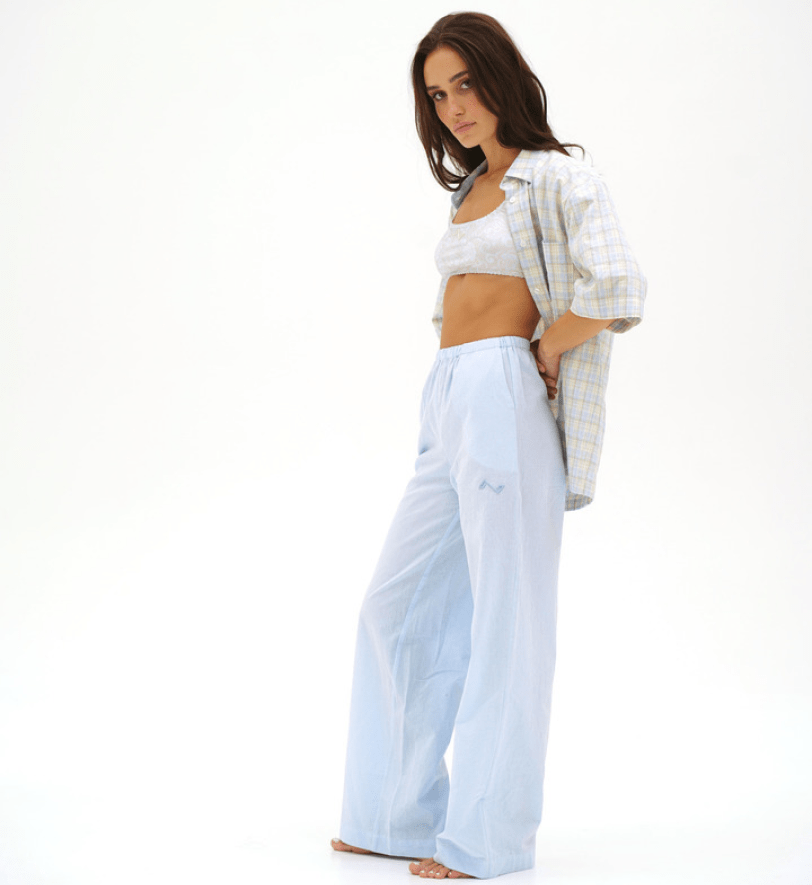 Світло-блакитний піжамний костюм з штанами BlackSeaTribe Лев світло-блакитний