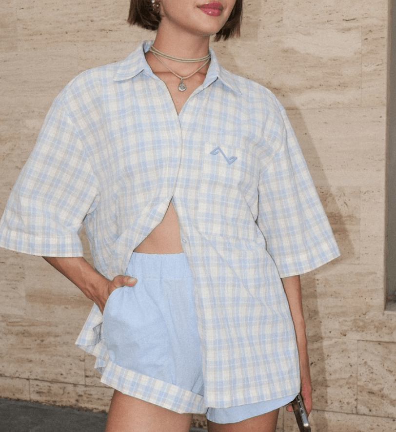 Світло-блакитний піжамний костюм з шортами BlackSeaTribe Лев